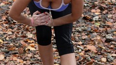 Woman November blondes cleavage workout trainer boobs huge 