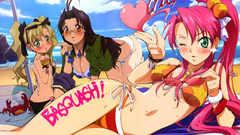 Woman ocean bikini pink