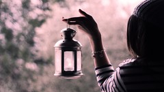 Woman old lonely lanterns brunettes