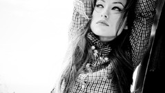 Woman Olivia Wilde Actress grayscale