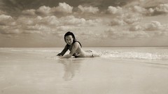 Woman Olivia Wilde monochrome