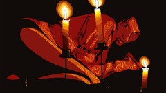 Woman orange Candles vectors