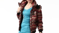 Woman orange down jackets