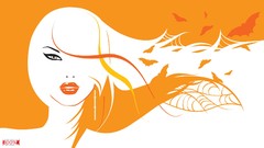 Woman orange fashion vectors