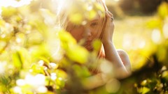 Woman outdoors blondes