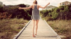 Woman outdoors blondes