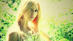 Woman outdoors blondes