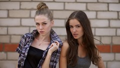 Woman outdoors blondes brunettes models