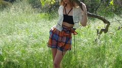 Woman outdoors blondes jennifer lawrence