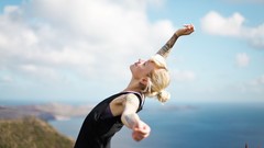 Woman outdoors blondes tattoos