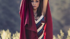 Woman outdoors blue eyes brunettes necklaces Sierra Love