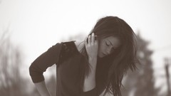 Woman outdoors brunettes