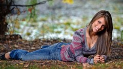 Woman outdoors brunettes