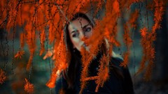 Woman outdoors brunettes