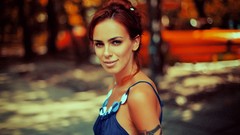 Woman outdoors brunettes