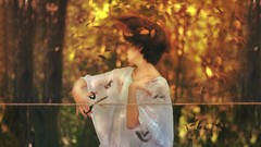 Woman outdoors brunettes