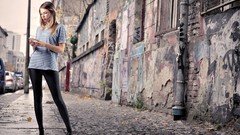 Woman outdoors brunettes Eufrat