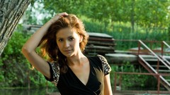 Woman outdoors brunettes Irina J