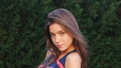 Woman outdoors brunettes Lily C Raisa