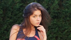 Woman outdoors brunettes Lily C Raisa