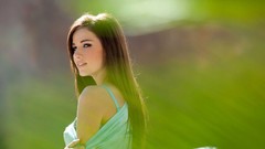 Woman outdoors brunettes Madison Morgan