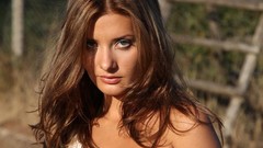 Woman outdoors brunettes Met-Art magazine Edwige A