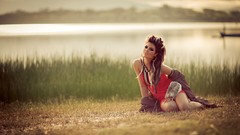 Woman outdoors brunettes models Cassia Mallmann