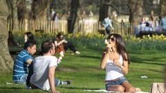 Woman outdoors brunettes models Georgia Salpa