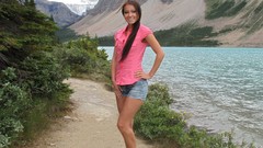 Woman outdoors brunettes models Kristina Uhrinova