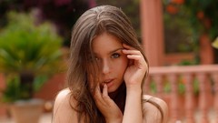 Woman outdoors brunettes models Lily C