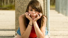 Woman outdoors brunettes piercings bangs models Ariel Rebel