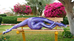 Woman outdoors catsuits spandex