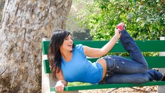 Woman outdoors denise milani