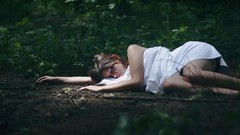 Woman outdoors forests portraits
