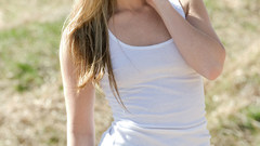 Woman outdoors miniskirts Jewel