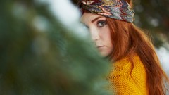 Woman outdoors models redheads