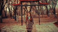 Woman outdoors redheads