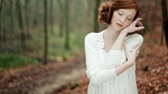 Woman outdoors redheads