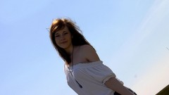 Woman outdoors redheads