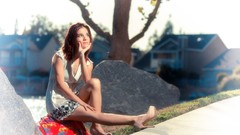 Woman outdoors redheads