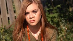 Woman outdoors redheads Darinka