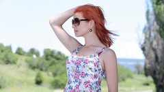 Woman outdoors redheads Met-Art magazine Violla A
