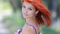 Woman outdoors redheads Met-Art magazine Violla A