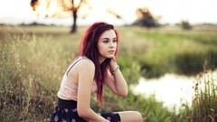 Woman outdoors rivers redheads girls in nature Taylor McCutchan 