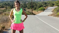 Woman outdoors skirts brunettes models high heels W4B magazine 