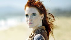 Woman outdoors tattoos redheads