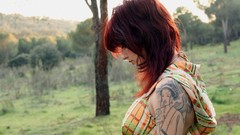 Woman outdoors tattoos redheads