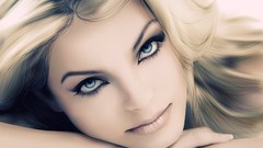 Woman paintings blue eyes models artistic