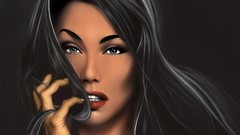 Woman paintings brunettes