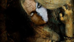 Woman paintings darkness blondes